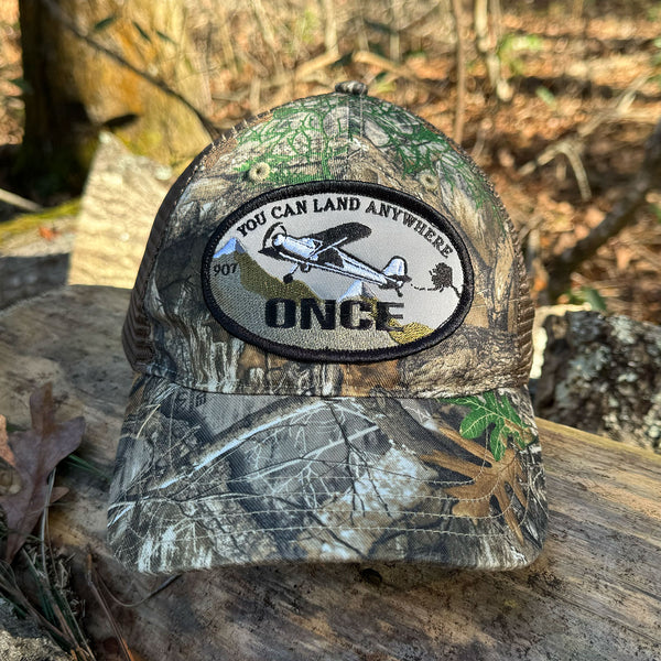 Land Anywhere Once Patch Hat - RealTree Camo – Peak Apparel
