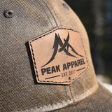 Peak Apparel Logo Leather Patch Hat - Brown/Black