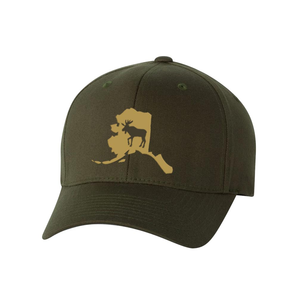 Alaska State Moose FlexFit Hat – Peak Apparel