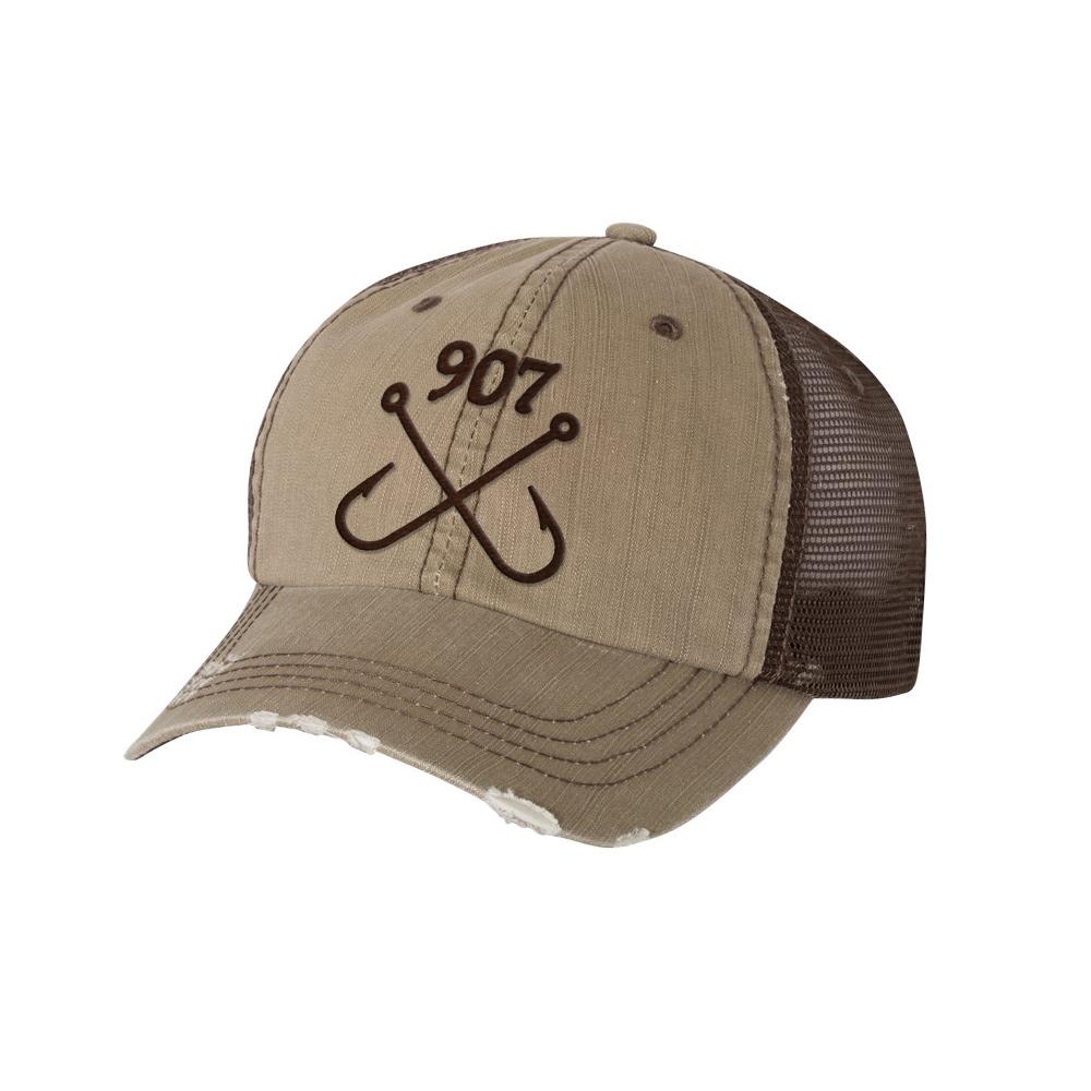 Fishing Hooks Frayed Hat khaki-Brown