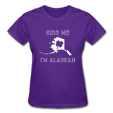Kiss Me I'm Alaskan Women's Tee - purple
