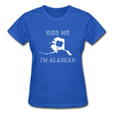 Kiss Me I'm Alaskan Women's Tee - royal blue