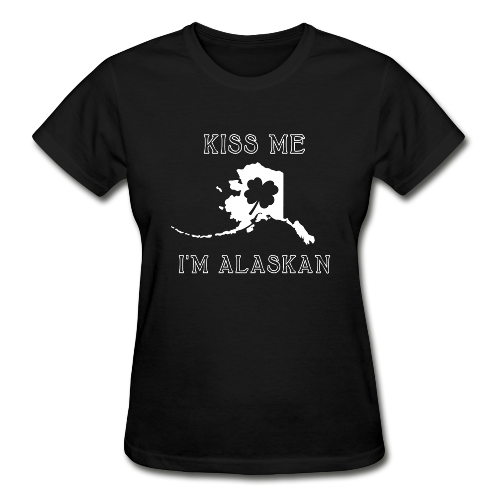 Kiss Me I'm Alaskan Women's Tee - black