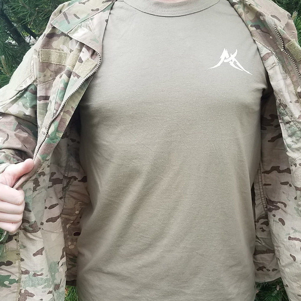 tan military shirt