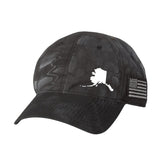 Alaska State Outline US Flag Hat - Kryptek Camo