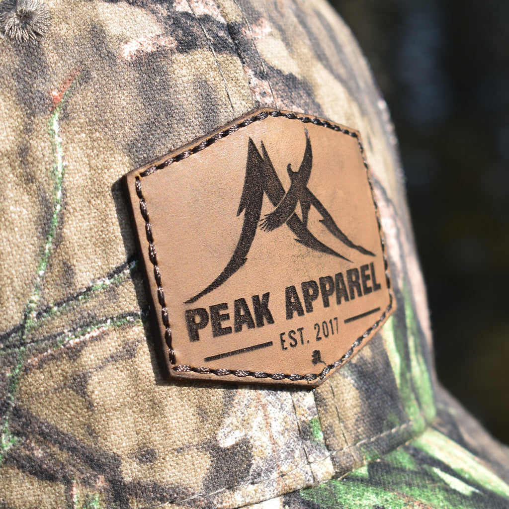 Peak Apparel Logo Leather Patch Hat - Camo