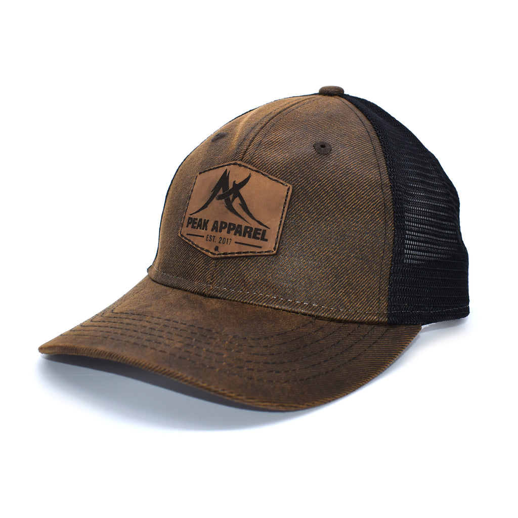 Peak Apparel Logo Leather Patch Hat - Brown/Black