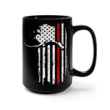 Patriot Firefighter Support Mug - Black 15oz.