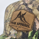 Peak Apparel Logo Leather Patch Hat - Camo