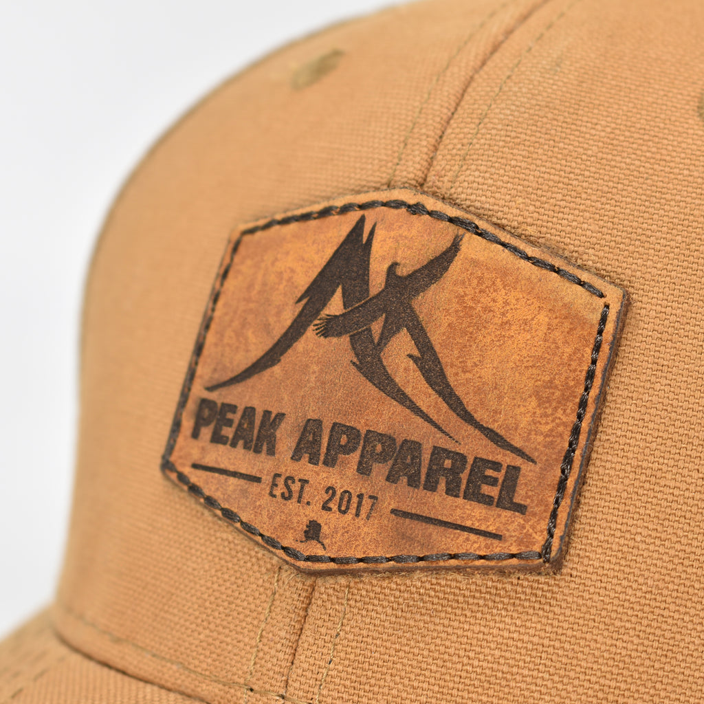 Peak Apparel Logo Leather Patch Hat - DUK Brown