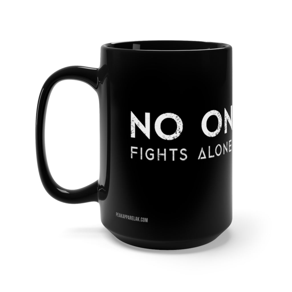 No One Fights Alone Support Mug - Black 15oz.
