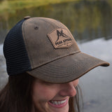 Peak Apparel Logo Leather Patch Hat - Brown/Black