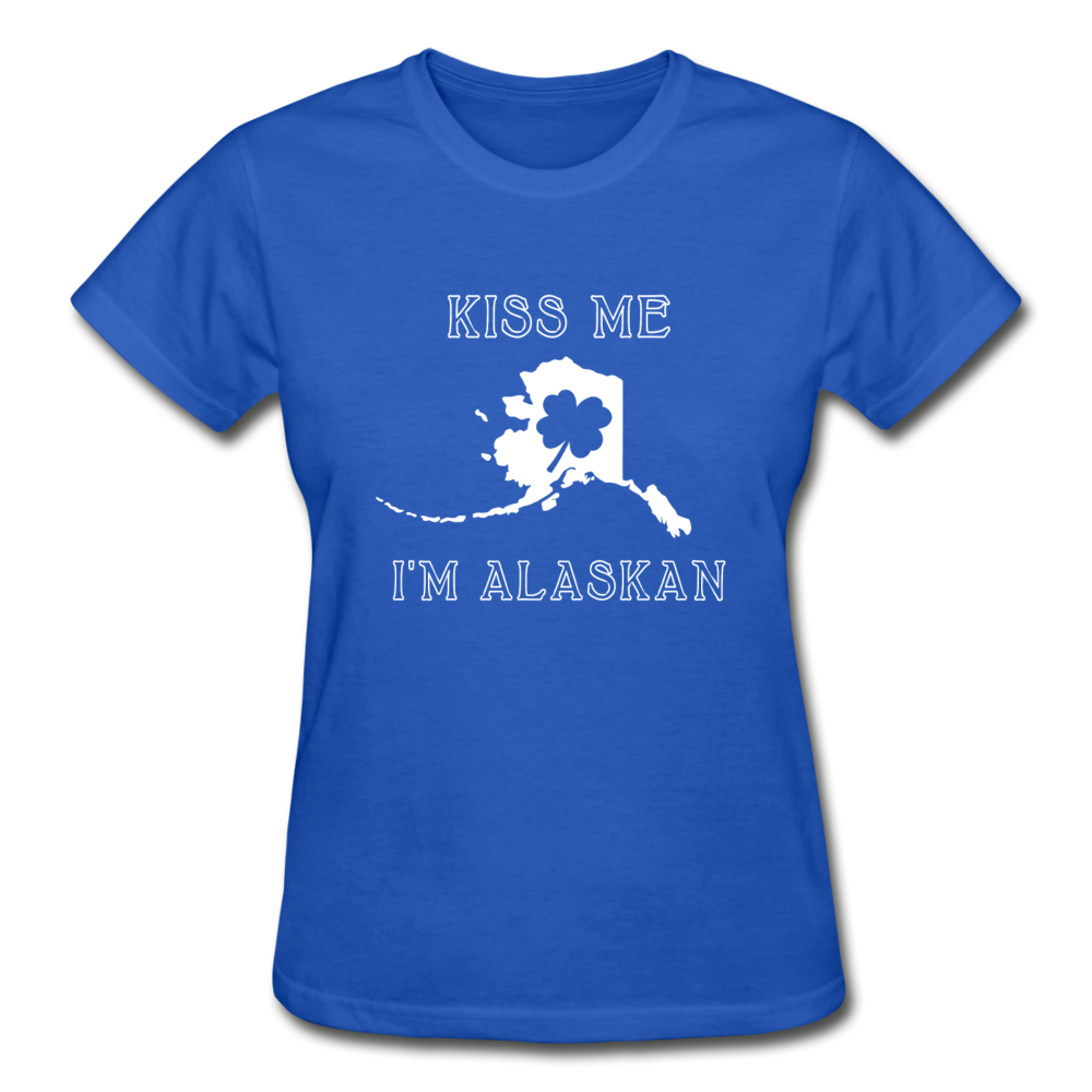 Kiss Me I'm Alaskan Women's Tee - royal blue