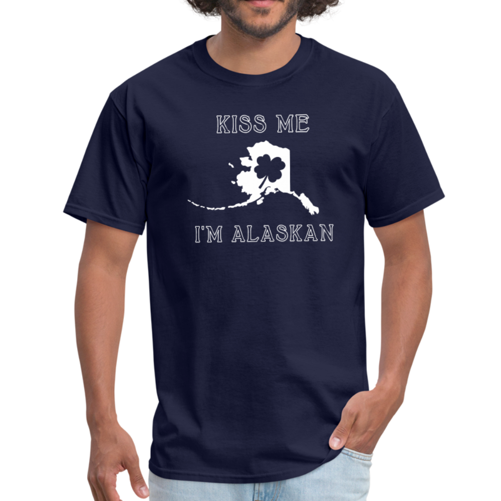 Kiss Me I'm Alaskan Men's Tee - navy
